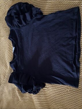 Zara Black Ruffle Sleeve Top